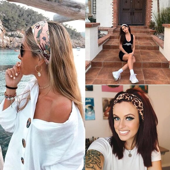 Yoga Running Leopard Headbands for Women Elastic Non-Slip Headbands Sports Worko - Picture 2 of 9